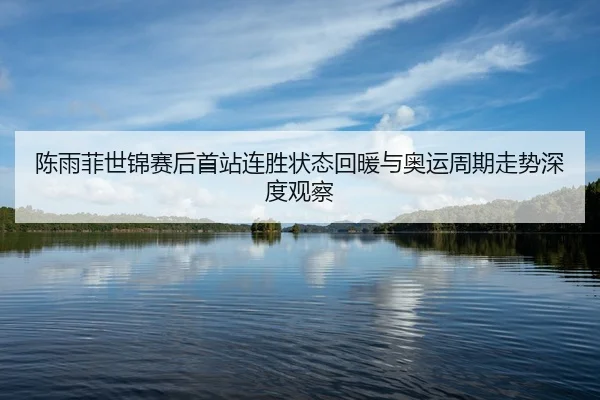 陈雨菲世锦赛后首站连胜状态回暖与奥运周期走势深度观察